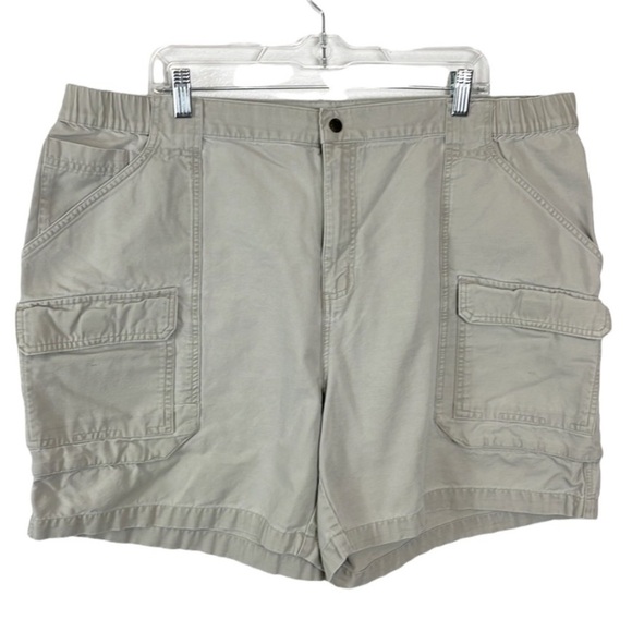 Columbia Cargo Shorts Men XXL Cream Zip Front 100% Cotton Inseam 6.5" Fishing - Picture 3 of 14